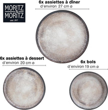 Load image into Gallery viewer, Moritz &amp; Moritz VIDA service de table 6 personnes - 18 Pièces - vaisselle et arts de la table beige 6x assiettes plates, 6x assiettes creuses, 6x assiettes à petit-déjeuner