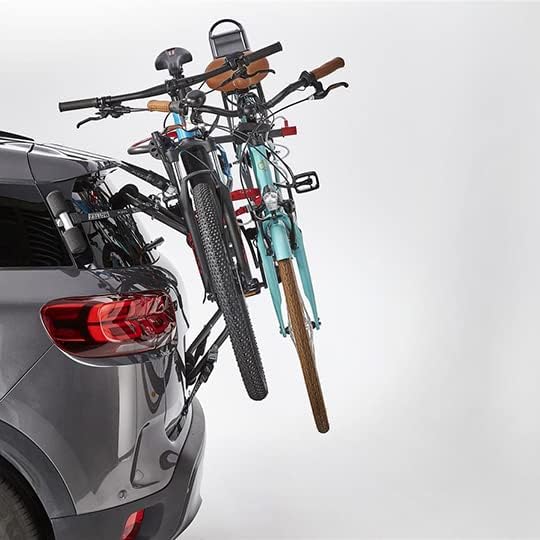 Porte Velo hayon 5 Sangles mottez Shiva 2 elec Acier 2 velos VAE/e Bike (40 kgs Max), Noir