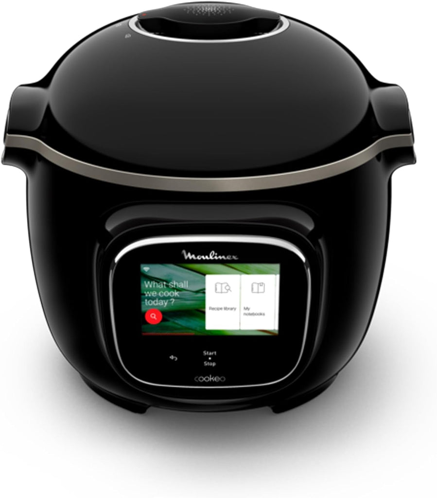 Moulinex Cookeo Touch Wifi Multicuiseur intelligent, Cuve 6 L, Haute pression, Guide pas à pas, 250 recettes intégrées, Application Moulinex CE902800, Noir