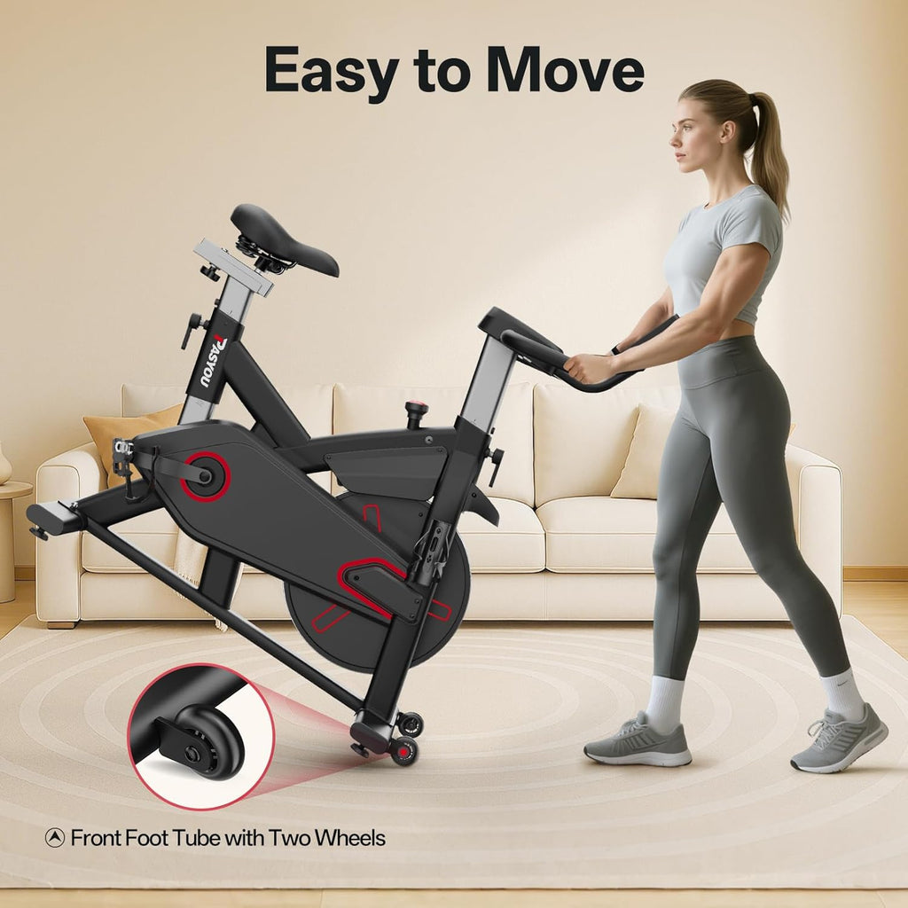 Pasyou VéLo D'Appartement Avec RéSistance MagnéTique, VéLo De Fitness, EntraîNement Cardio En Salle Velo Spinning, Stationnaires à La Maison Avec Moniteur, Support De Tablette