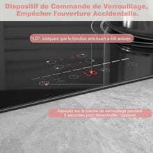 Load image into Gallery viewer, Plaque Induction 4 Feux Encastrable 6400W, Plaque de Cuisson Induction Zone Flexible, Plaque Electrique 60cm, Fonction Pause, 9 Niveaux, Controle tactile, Minuterie, Serrure pour Enfants