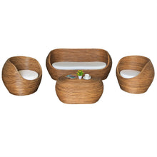 Load image into Gallery viewer, Salon de jardin en rotin 5 places Trinidad Naturel beige - Action-sport36 -