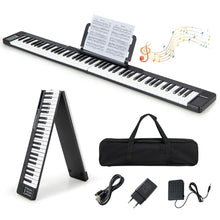 Load image into Gallery viewer, Piano Numrique Pliable  88 Touches avec Fonction Bluetooth MIDI Clavier lectronique Portable avec Pdale de Sustain Sac de Transport -