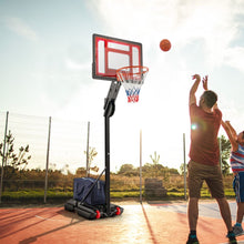 Load image into Gallery viewer, Panier de Basketball sur Pieds avec Hauteur Rglable 1,55-3,1m Support de Basketball avec Panneau Arrire en PE pour Enfants et Jaunes -