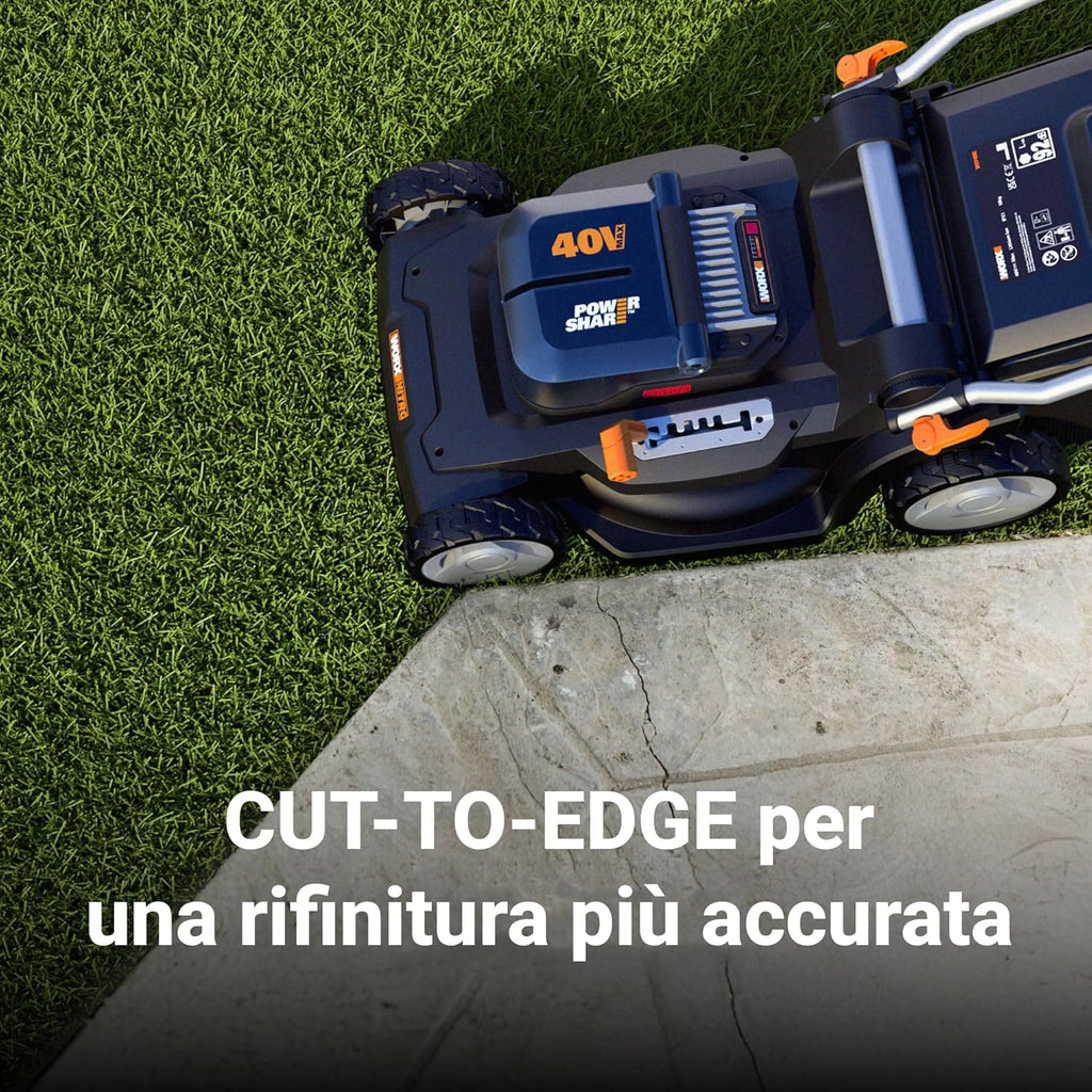 Pack Pro+ Tondeuse à Gazon 40V 460m² + Coupe-Bordures 20V + 2 Batteries 4Ah et 1 Batterie 2Ah + Chargeur Double et Chargeur Simple (Idéal pour l'Entretien du Jardin)