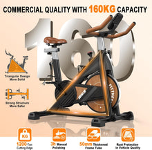 Load image into Gallery viewer, MettleMatic Vélo d'appartement ergomètre avec Bluetooth : vélo d'appartement avec résistance magnétique - Vélo de fitness d'intérieur avec écran LCD - Charge maximale : 160 kg