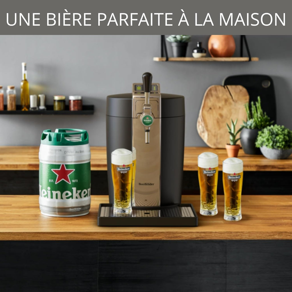 KRUPS BEERTENDER Machine à bière pression, Compatible avec les fûts de 5 L, Tireuse à bière, Pompe à bière, Indicateur température, Indicateur volume restant VB700800