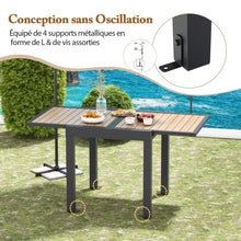 Load image into Gallery viewer, Table de Jardin Extensible en Aluminium Ajustable de 80 à 160 CM Table à Manger Extérieure Rectangulaire pour 4-6 Personnes Naturel -