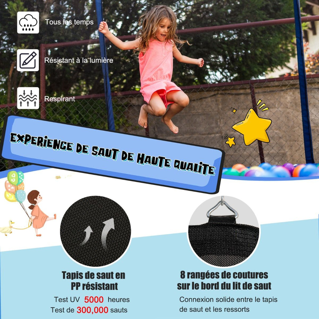 Trampoline d'Extrieur 脴366 cm Trampoline avec Panier de Basket Filet de Protection Trampoline pour Enfants et Adultes -