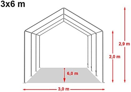 TOOLPORT 3x6 m Tente de réception/Barnum Gris-Blanc Toile de Haute qualité PVC 700 N