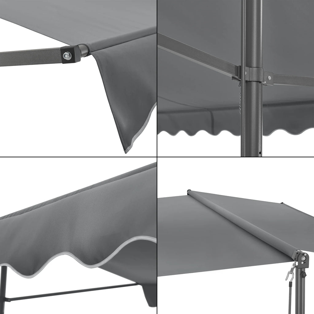 Store banne autoportant à double pente 400 x 300 x 260 cm gris foncé 03_0008294 -
