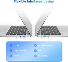 Load image into Gallery viewer, Ordinateur Portable 14 1" Pouces laptop 6 Go de RAM 128 Go de SSD N4000 Celeron Dual-Core Wi-Fi Bluetooth 2 4/5 0G 1366 * 768 IPS Design sans Ventilateur Inclus une Souris Clavier à Membrane.