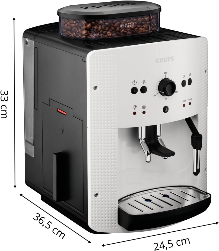 Machine à café grain,1,7 L,2 tasses en simultané,Nettoyage automatique,Buse vapeur pour Cappuccino,Cafetière espresso,Essential noire YY8125FD,Noir -