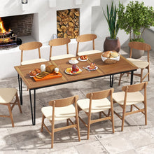 Load image into Gallery viewer, Table pour Jardin de 200 Cm Table d'extérieur pour 8 Personnes avec Trou pour Parasol de 5 Cm Pieds en Métal et Repose-pied Réglables -