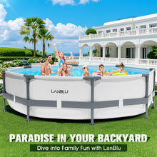 Load image into Gallery viewer, Piscine Tubulaire Ronde 300 x 300 x 76cm,Piscine Hors Sol Ronde avec Matériau Anti-Crevaison,Grande Piscines Steel Frame Adulte Vidange Rapide,Piscines Tubulaire Jardin pour Toute la Famille