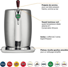 Load image into Gallery viewer, Krups BeerTender Silver et chrome Machine à bière Pression pour la maison Tireuse à bière Pompe à bière Coffret 2 verres YY2931FD
