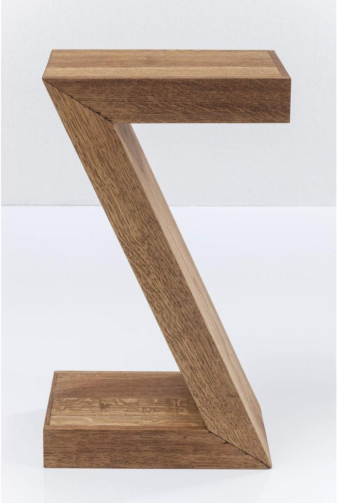 Kare Design Table d'Appoint Z Authentico, Marron, Bois Massif, Table de Salon, Meuble, Deco Intérieur, Décoration Chambre, Salon, Maison, 55x30x20 cm (H/L/P)