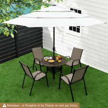 Load image into Gallery viewer, Table Jardin Ronde en Aluminium coulé 90x90x74CM avec Trou pour Parasol 5CM Table Extérieure avec Pied Réglable Antidérapant -