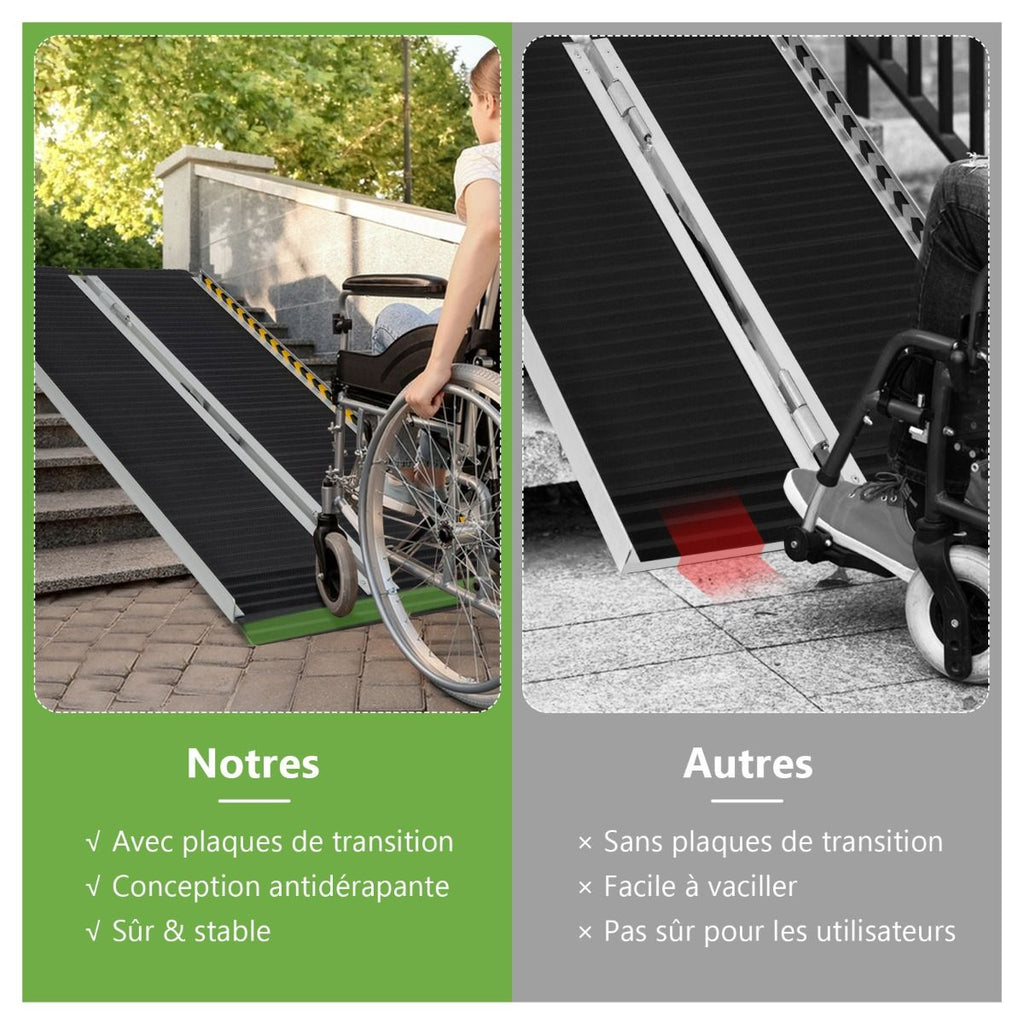 Rampe D檃ccs en Aluminium avec Plaque de Transition pour Maison 122L -