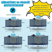 Load image into Gallery viewer, Trampoline d'Extérieur Ø366 cm Trampoline avec Panier de Basket Filet de Protection Trampoline pour Enfants et Adultes -