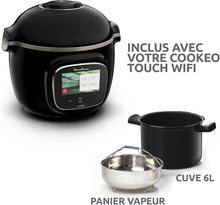 Load image into Gallery viewer, Moulinex Cookeo Touch Wifi Multicuiseur intelligent, Cuve 6 L, Haute pression, Guide pas à pas, 250 recettes intégrées, Application Moulinex CE902800, Noir