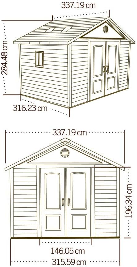 Abri de Jardin Tan 132,7 x 204,4 x 227,9 cm