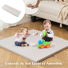 Load image into Gallery viewer, Tente de Jeu d'Intérieur en Bois pour Enfants 6 en 1 Tableau Noir Table Chaise 6 Bacs de Rangement Coussin de Sol Maison de Jeu pour 2-6 ans Beige -