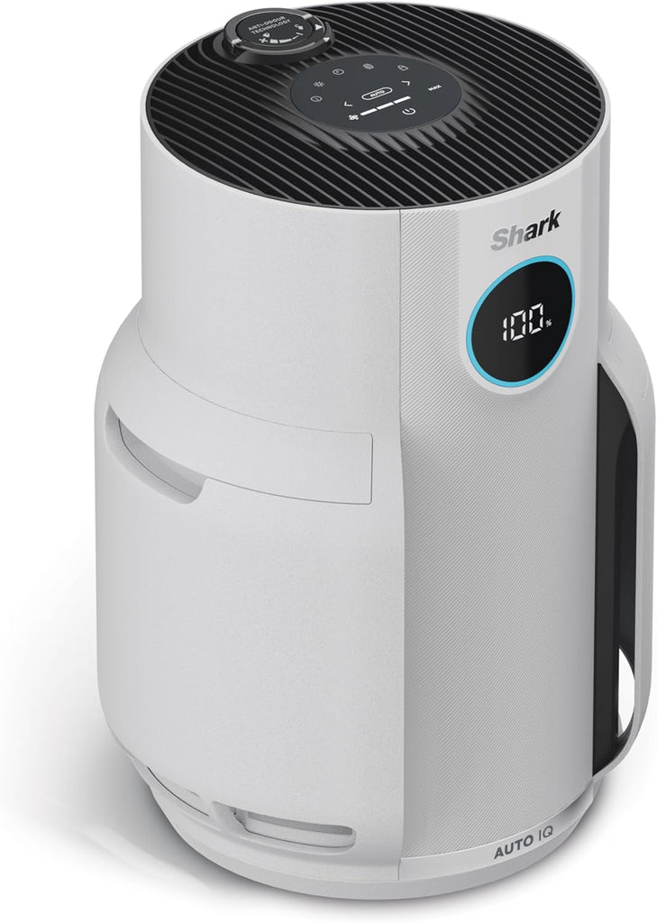 Shark NeverChange jusqu'à 5 ans Purificateur d'air, Filtre HEPA 5 ans, Couverture 60m², Capture 99,97% des Allergènes, Mode Automatique,Silencieux, Affichage LED, pour Maison et Chambre, Blanc HP150EU
