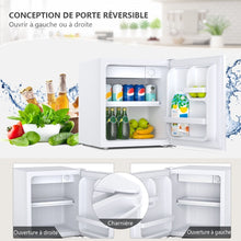 Load image into Gallery viewer, Mini Réfrigérateur 48L,2 niveaux et porte-bouteille,bac à légumes,Silencieux 230V,46 x 44 x 49 cm,Blanc -