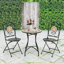Load image into Gallery viewer, Table de Jardin Style Mosa茂que Cadre en Fer et Rev锚tement Antirouille pour 60 x 60 x 72 CM -