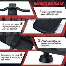 Load image into Gallery viewer, Rameur Magnétique Résistanceà 8 Niveaux Pliable 2 Roues Flexibles Rail Coulissant en Aluminium Ecran LCD Support d'Appareil -