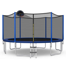 Load image into Gallery viewer, Trampoline d'Extérieur Ø366 cm Trampoline avec Panier de Basket Filet de Protection Trampoline pour Enfants et Adultes -
