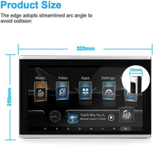 Load image into Gallery viewer, Lecteur vidéo HD 13,3 pouces (1080p) pour appuie-tête de voiture,Android 9.0,avec support de montage,écran tactile IPS 2 Go + 32 Go