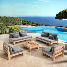 Load image into Gallery viewer, Salon de jardin en bois d'acacia 8 places 5 pcs Borneo Gris anthracite - Action-sport36 -