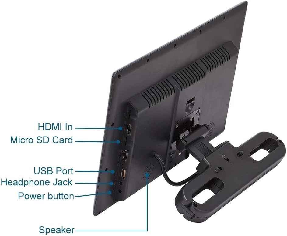 Lecteur vidéo HD 13,3 pouces (1080p) pour appuie-tête de voiture,Android 9.0,avec support de montage,écran tactile IPS 2 Go + 32 Go