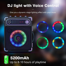 Load image into Gallery viewer, JYX Machine de Karaoké, avec 3 Microphones sans Fil et lumières DJ, Bluetooth Speaker pour Les réunions de Famille/Le Camping en Plein air/la fête sur la Plage
