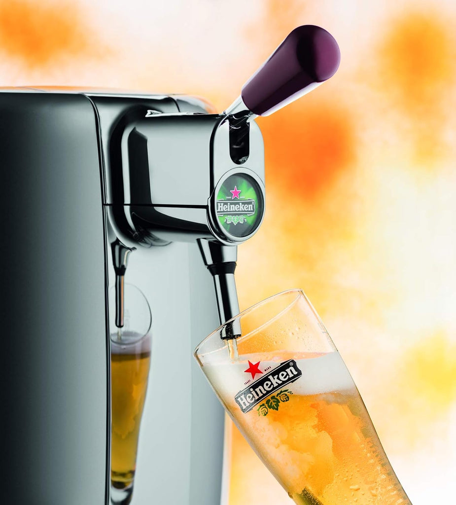 Krups BeerTender Silver et chrome Machine à bière Pression pour la maison Tireuse à bière Pompe à bière Coffret 2 verres YY2931FD