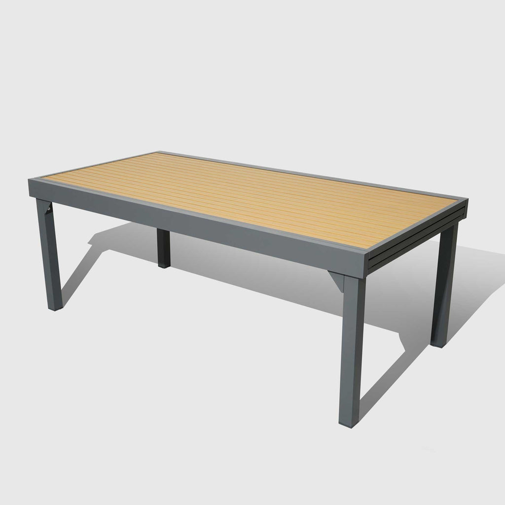 Table de jardin extensible en aluminium 12 places effet bois (200/320 x 100 cm) Murano Gris anthracite - Action-sport36 -