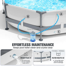 Load image into Gallery viewer, Piscine Tubulaire Ronde 300 x 300 x 76cm,Piscine Hors Sol Ronde avec Matériau Anti-Crevaison,Grande Piscines Steel Frame Adulte Vidange Rapide,Piscines Tubulaire Jardin pour Toute la Famille