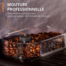 Load image into Gallery viewer, Machine à café grain,1,7 L,2 tasses en simultané,Nettoyage automatique,Buse vapeur pour Cappuccino,Cafetière espresso,Essential noire YY8125FD,Noir -