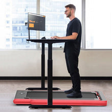 Load image into Gallery viewer, Tapis de Course Pliable 0,75HP Double Affichage LED APP et Tlcommande Vitesse Motoris 12 km/h Surface 40x100cm Rouge -