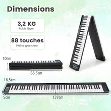 Load image into Gallery viewer, Piano Numrique Pliable  88 Touches avec Fonction Bluetooth MIDI Clavier lectronique Portable avec Pdale de Sustain Sac de Transport -