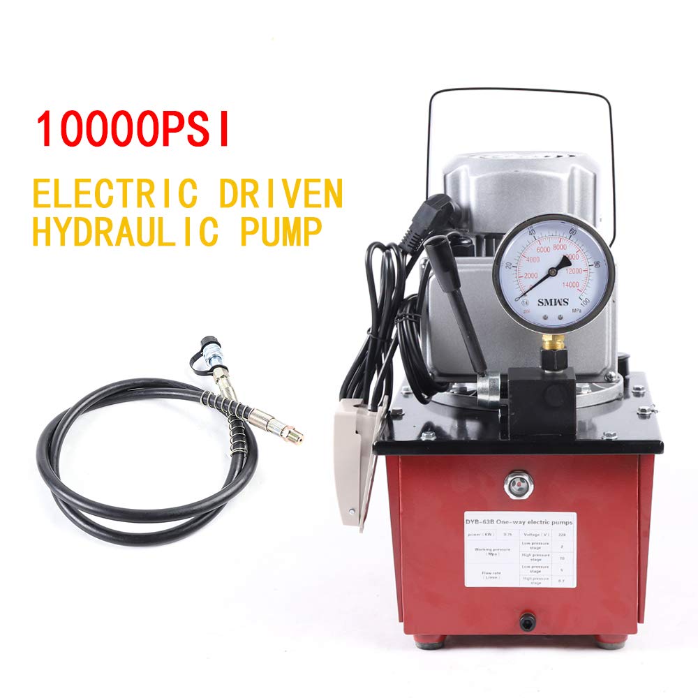 Pompe hydraulique électrique 750 W avec valve manuelle (rouge)