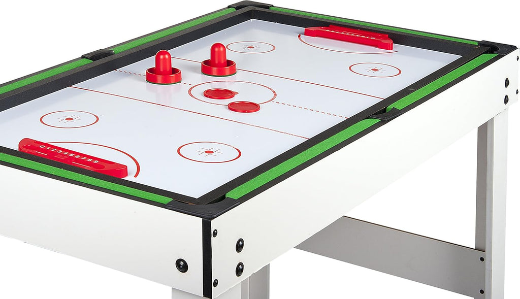 Leomark Table 4 Jeux en 1 - Billard, babyfoot, Hockey de Table et ping-Pong Table à Jouer Multifonction Table multijeux Dim: 120 x 61 x 82 (Hauteur) cm