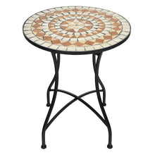 Load image into Gallery viewer, Table de Jardin Style Mosaïque Cadre en Fer et Revêtement Antirouille pour 60 x 60 x 72 CM -
