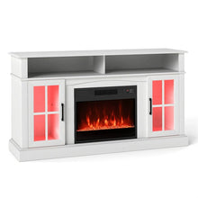 Load image into Gallery viewer, 58" Electric Fireplace TV Stand for 65" TVs, Entertainment Center with 28" Fireplace Heater Insert, LED Lights, Remote Control &amp; Storage